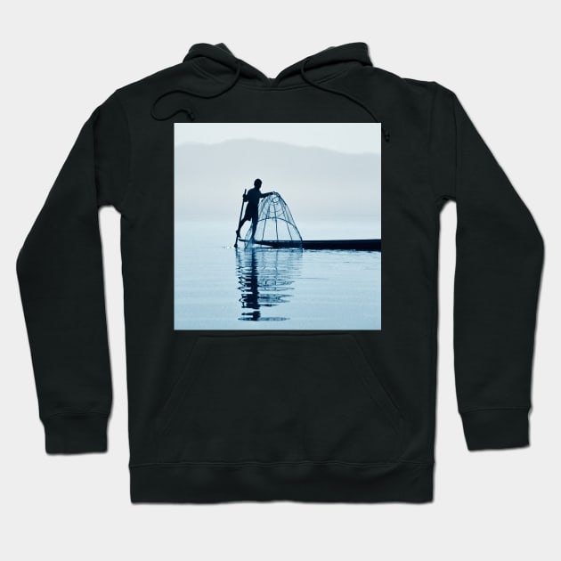 Lake Inle Leg Rower Hoodie by GrahamPrentice